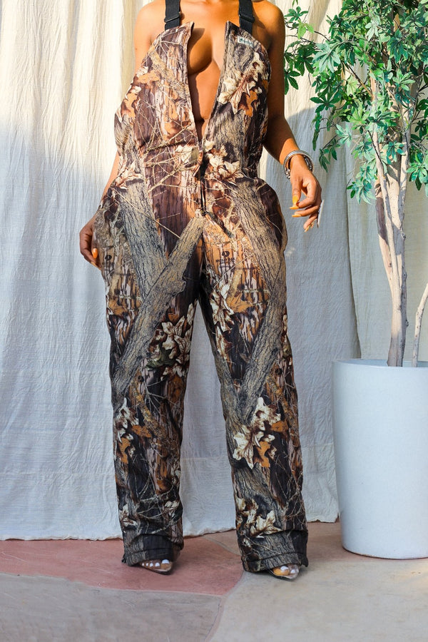 Vintage Versatile  Timber- Print Cargo Overall. (S-L)