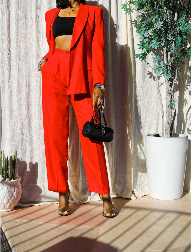 Vintage Elegant Belted Two Piece Suit (S-L)