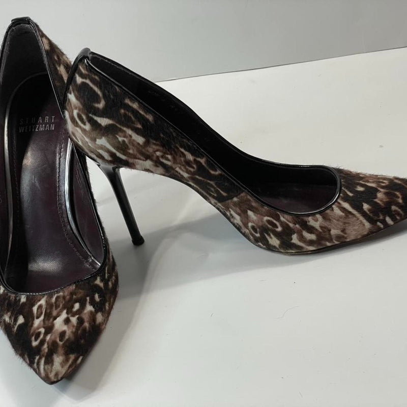 Beautiful Stunning Y2k Vintage Leather Animal Hair Stuart Wietzman Designers (ds) Heels