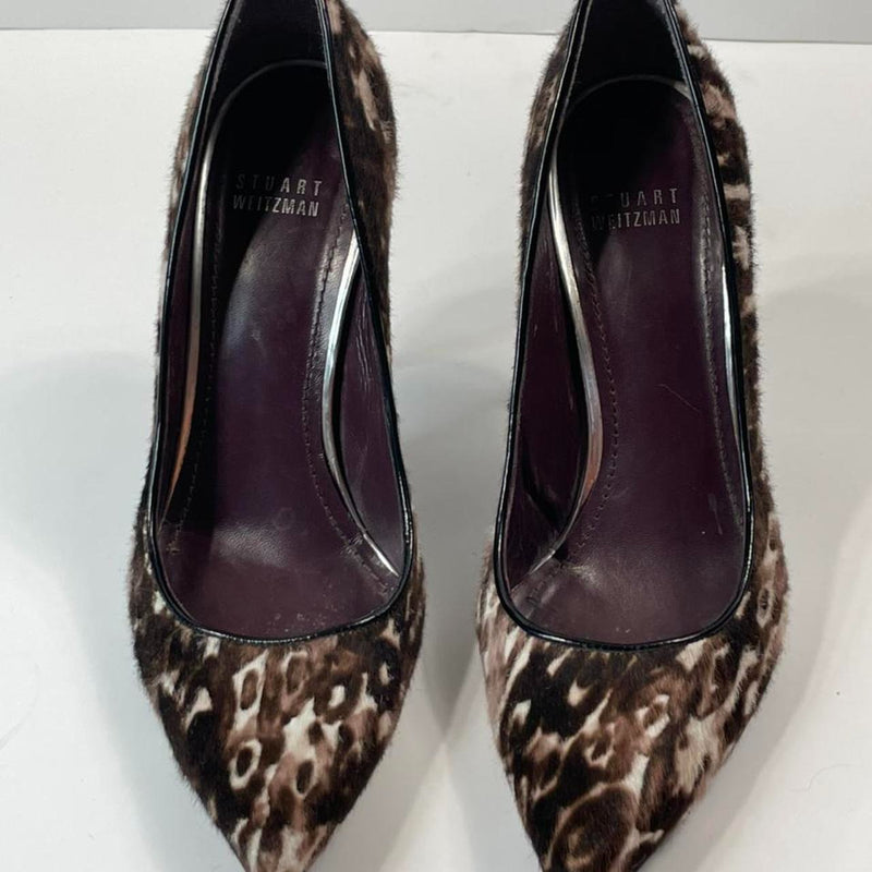 Beautiful Stunning Y2k Vintage Leather Animal Hair Stuart Wietzman Designers (ds) Heels