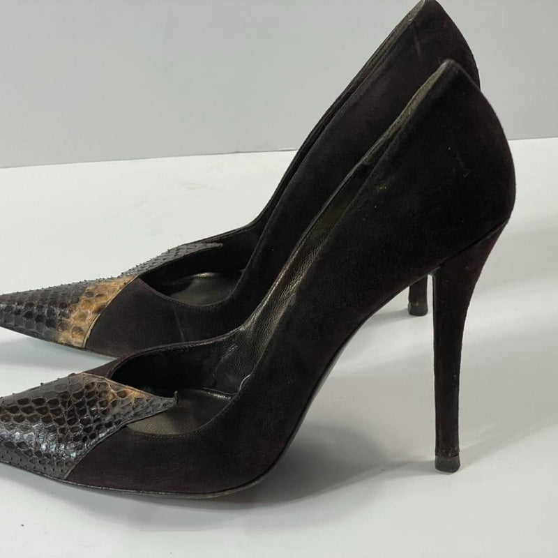 Stunning Beautiful Y2k VTG Snake Skin Leather Heels Pumps