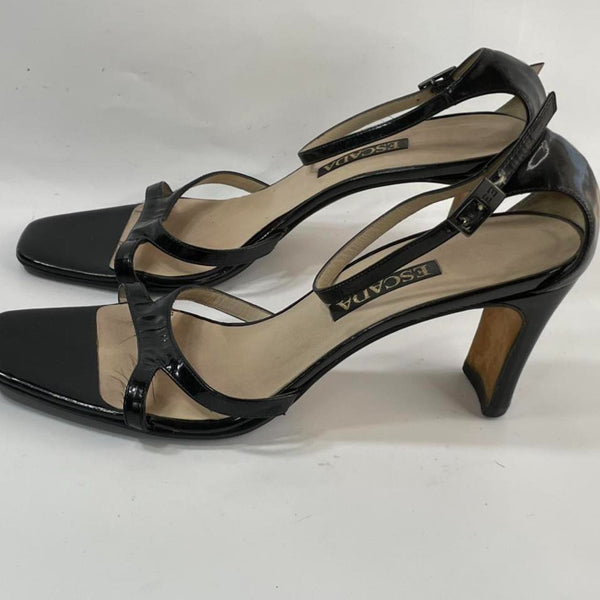 Beautiful Stunning Escada Designers (ds) Noir Heel Sandals