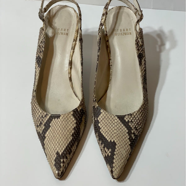 Gorgeous Vintage Snake Skin Stuart Wieztman Designers(ds) Slingback Pumps