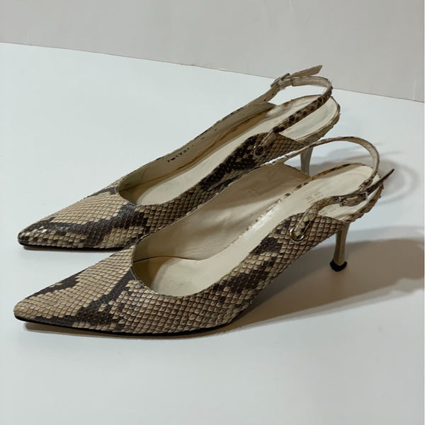 Gorgeous Vintage Snake Skin Stuart Wieztman Designers(ds) Slingback Pumps