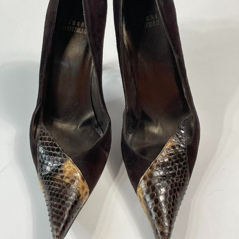 Stunning Beautiful Y2k VTG Snake Skin Leather Heels Pumps