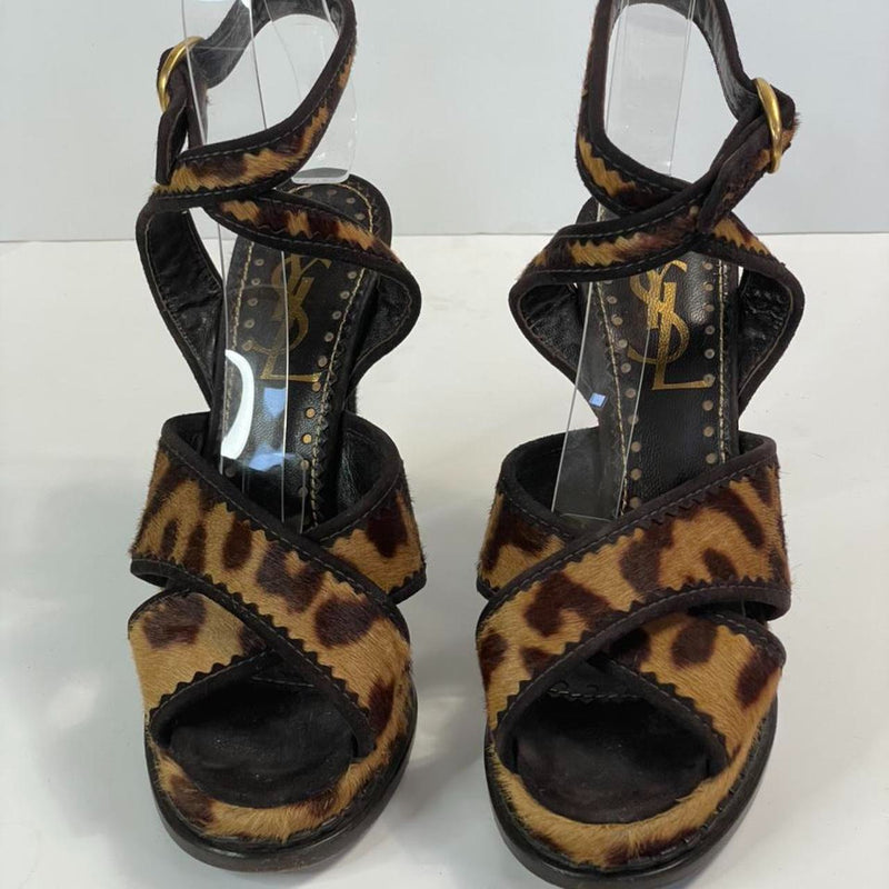 Stunning Beautiful Leopard Hairy Leather Yvest Saint Laurent Designers (ds) Platform Pumps