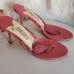 Beautiful vintage pink Jimmy Choo Heels slippers. Size US10.     (DS)