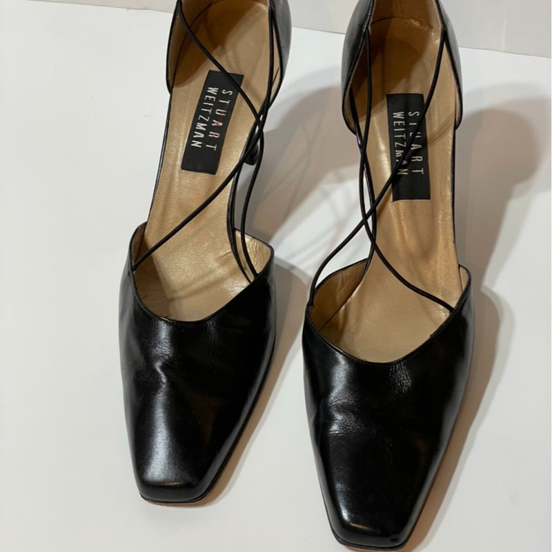 Beautiful Vintage Stuart Wietzman Designers (ds)  Noir Stripe Heels