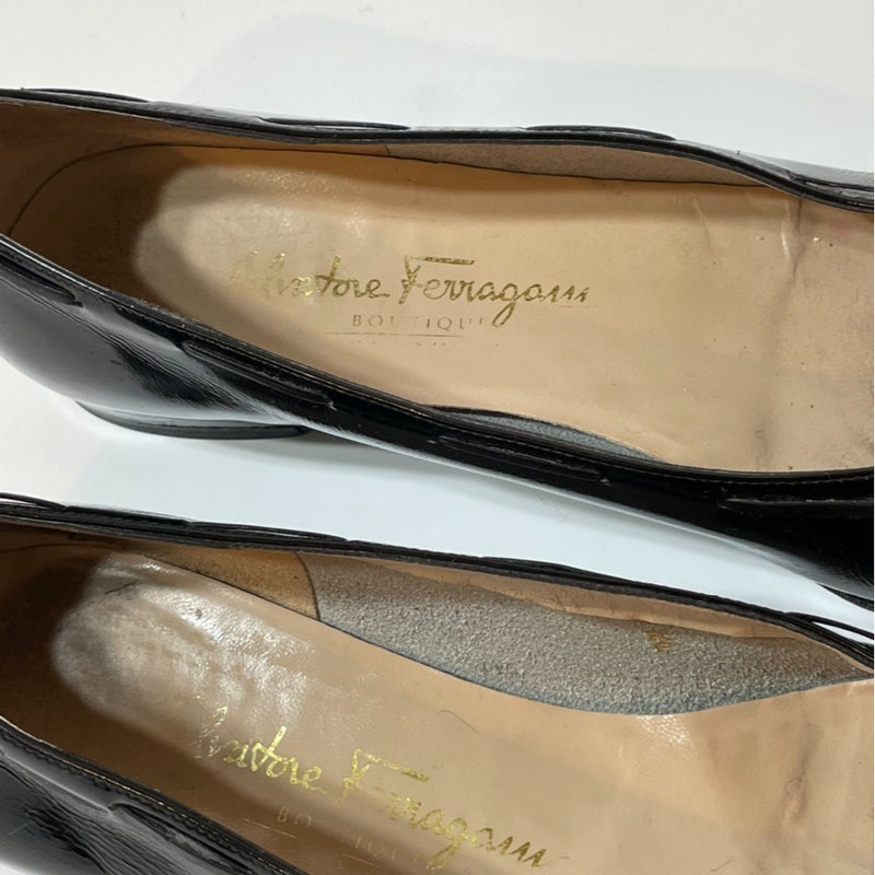 Beautiful Shiny Leather Designers(ds) Salvatore Ferragamo Ballet Flats With Bow