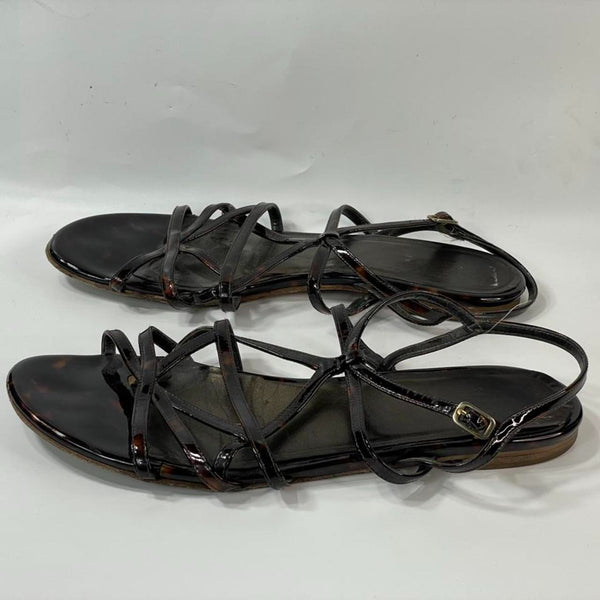 Stunning Beautiful Vtg 100 Leather Mable Flat Sandals By Stuart Wietzman Mules.