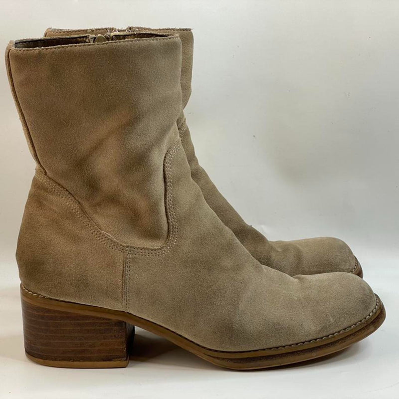 Stunning Beautiful 90s Leather Suede Chunky Platform Caramel Nude Candies Boots!