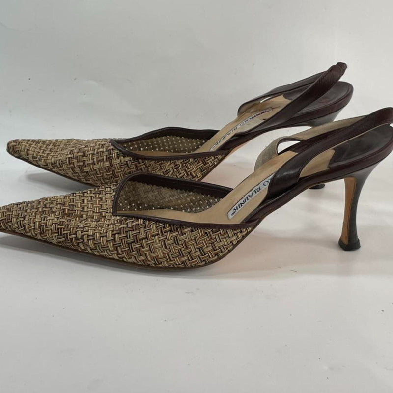 Beautiful Stunning Tweeted Designers (ds) Slingback Heels Pumps by Manolo Blahnik