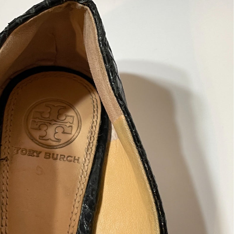 Gorgeous Snake Print Tory Burch Designers (ds) Ballet Flats With Gold Metals