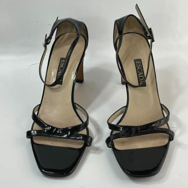 Beautiful Stunning Escada Designers (ds) Noir Heel Sandals