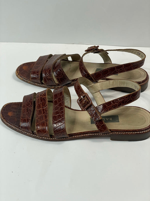 Beautiful vintage brown leather Bally Designer(ds) flat sandals