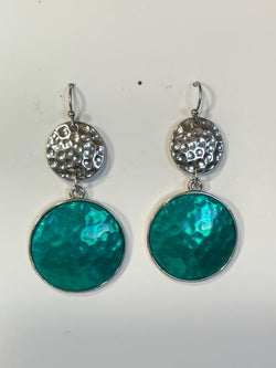 Beautiful Vintage Green and Silver Earrings