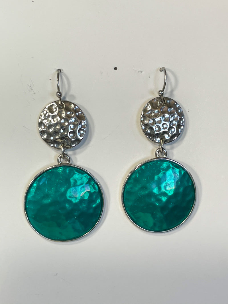 Beautiful Vintage Green and Silver Earrings