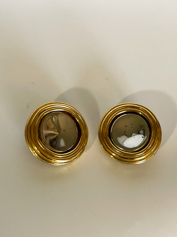 Stunning Vintage Pearl Gold tone Earrings