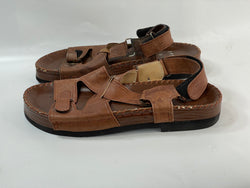 Stunning Beautiful VTG Brown Camel Leather Sandals    (39)