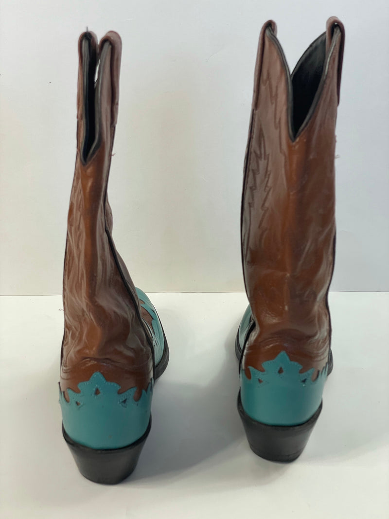 Stunning Beautiful Cow-girl Vintage Two Tone leather boots  (7)