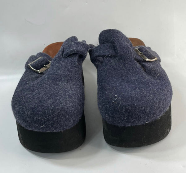 Beautiful Y2K vintage Fur sixtyseven  blue black platform mules slides