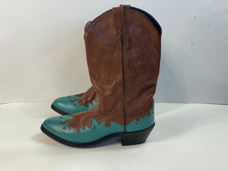 Stunning Beautiful Cow-girl Vintage Two Tone leather boots  (7)