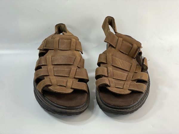 Stunning Beautiful Vintage Leather Brown Caramel Sandals (10)