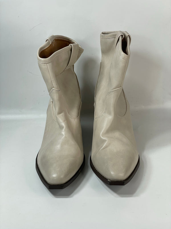 eautiful Stunning Cream White Ankle Cow Girl Boots   (40