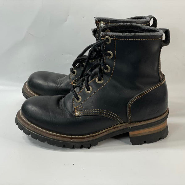 Beautiful stunning Y2K vintage genuine leather Chinky noir lace up boots by Sketchers (size 8)