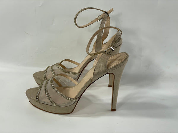 Stunning Vintage Shiny Embroidered Platform rm Heels By None West. Size 10(Heel)