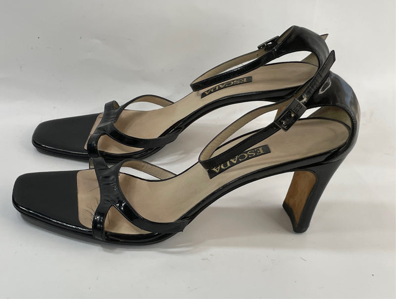 Stunning Beautiful VGT Leather Designer(DS)  Noire Sandals By Escada (38)