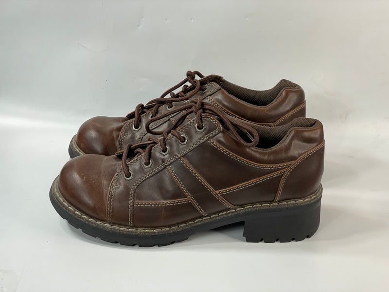 Beautiful Stunning Lace-up Vintage Brown Chunky Brooks Shoes By East Side (10)