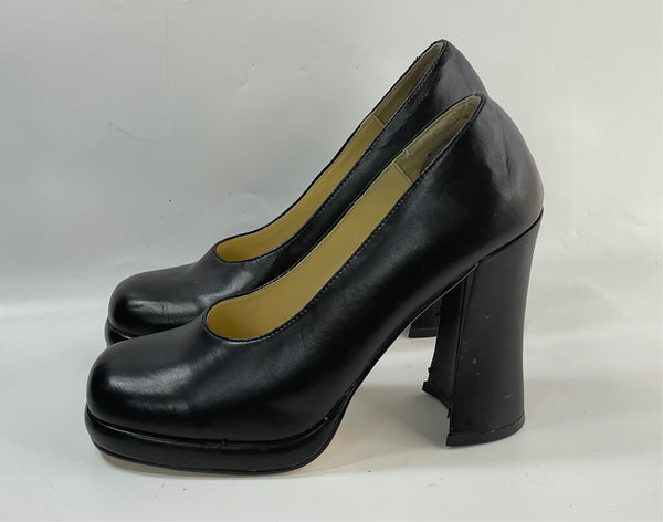 Stunning Beautiful Vintage Noire Chunky Platform Block Heels Pumps by Anne Michelle (9)