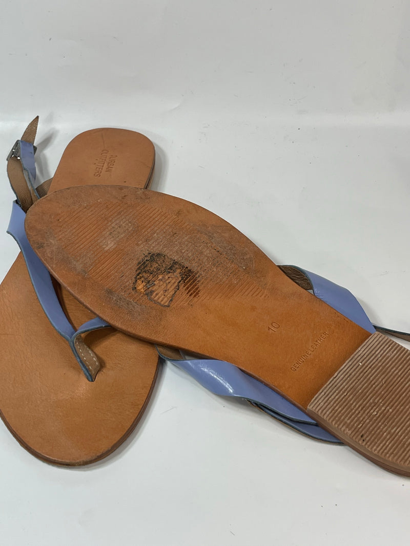 Beautiful Stunning Y2K VGT Genuine Leather Urban Outfitters Flat Sandals (40)