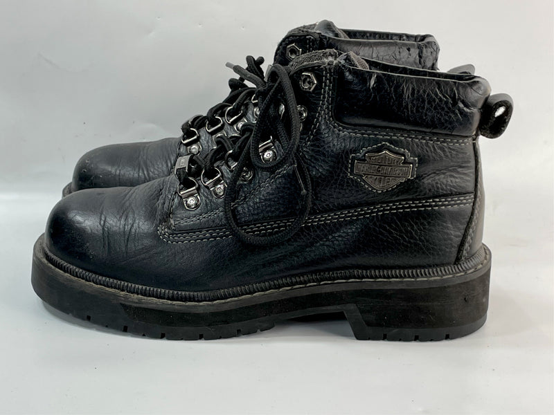 Stunning Beautiful Y2K VGT Vintage Leather Harley Davidson Oil Resistance Chuncky Rangers Boots   (38)