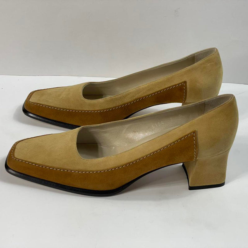 Stunning Beautiful VTG Untouched Two-tone (DS) Auth Escada Designer Leather Suede Loafers.