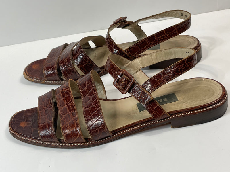 Beautiful vintage brown leather Bally Designer(ds) flat sandals